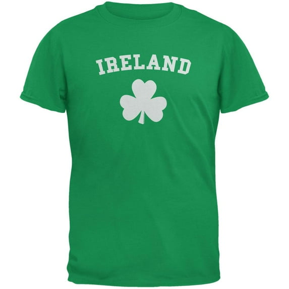 St. Patrick's Day - Ireland Shamrock Green Adult T-Shirt - Large
