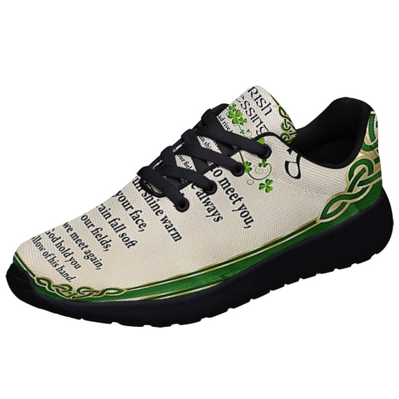 St Patrick's Day Irish Blessing Shoes Sneakers Black Size 10.5
