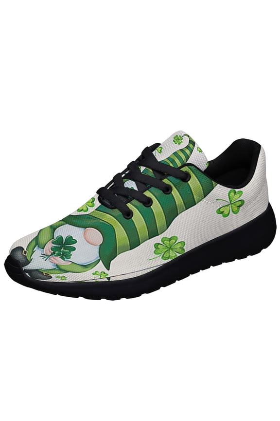 St Patrick's Day Irish Gnome Shoes Sneakers Black Size 11.5
