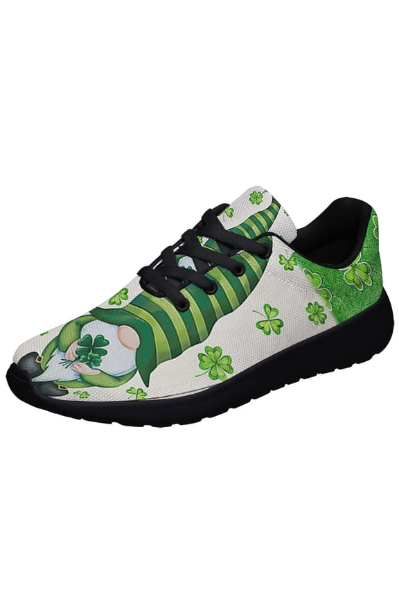 St Patrick's Day Irish Gnome Shoes Sneakers for Women Men Black Size 7.5