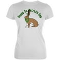 thumbnail image 1 of St. Patrick's Day Irish Hare Rabbit Pun Juniors Soft T Shirt White MD, 1 of 1