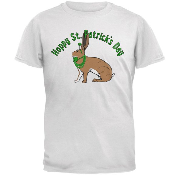 St. Patrick's Day Irish Hare Rabbit Pun Mens T Shirt White 3X-LG