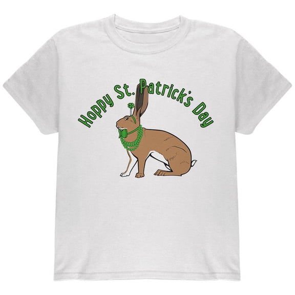 St. Patrick's Day Irish Hare Rabbit Pun Youth T Shirt White Youth X-SM