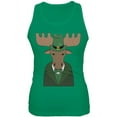 thumbnail image 1 of St. Patrick's Day Irish Leprechaun Moose Juniors Soft Tank Top Kelly Green SM, 1 of 1
