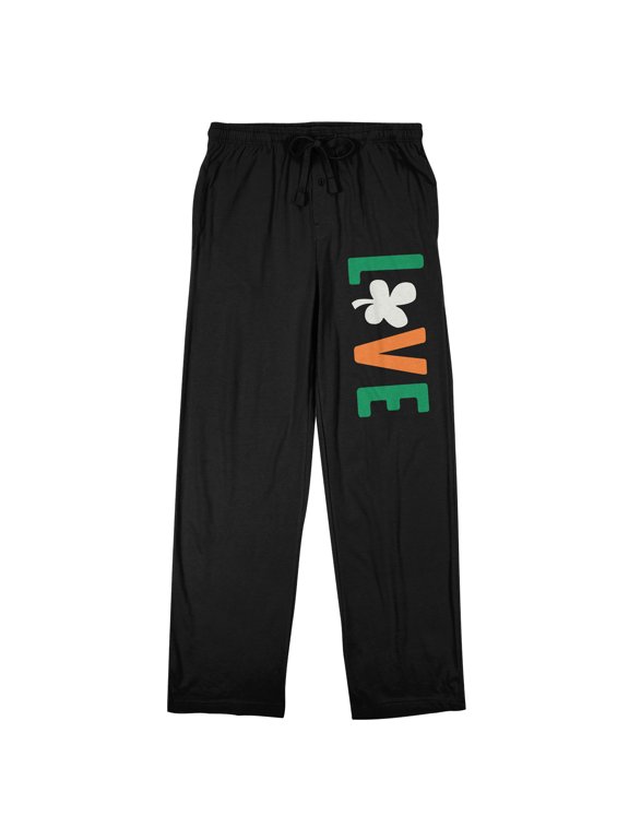 St. Patrick's Day Irish Love Men's Black Sleep Pajama Pants