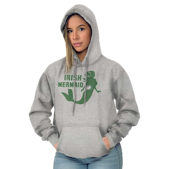 St Patrick's Day Irish Mermaid Hoodie Sweatshirt Women Brisco Brands S