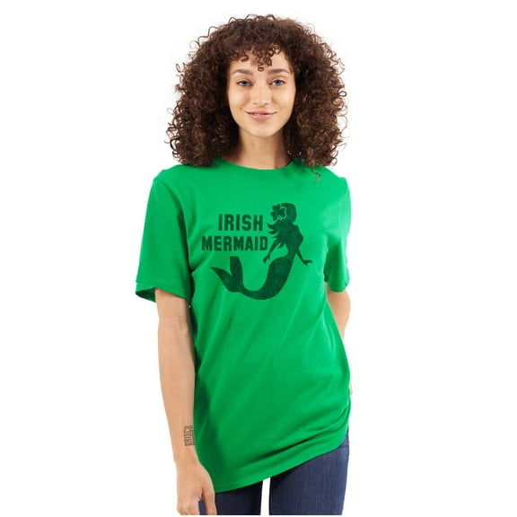 St Patrick's Day Irish Mermaid Women's Plus Size Graphic Tee Brisco Brands 2X
