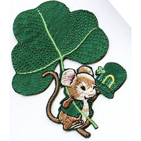 St. Patrick's Day - Irish Mouse - Iron on Applique/Embroidered Patch