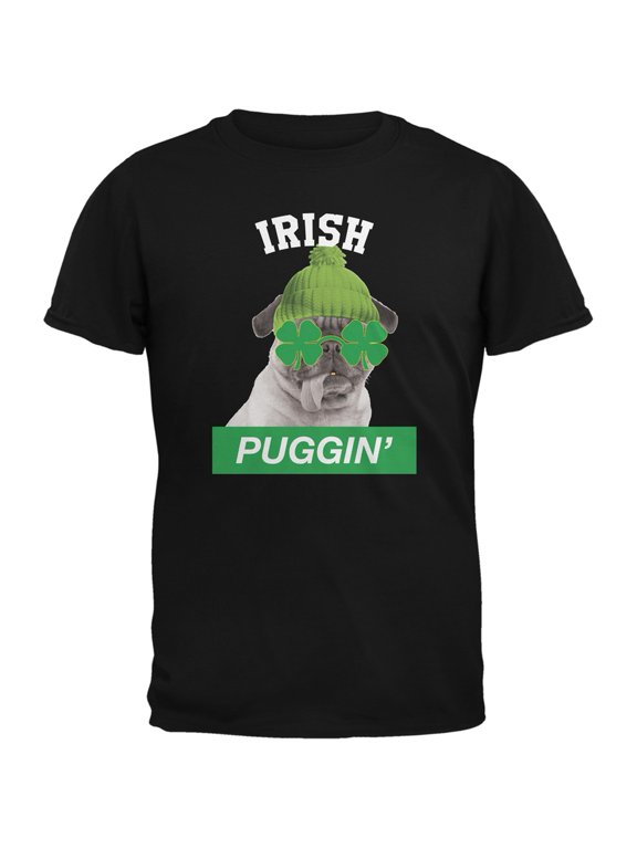 St. Patrick's Day - Irish Puggin' Black Youth T-Shirt - Small(6/8)