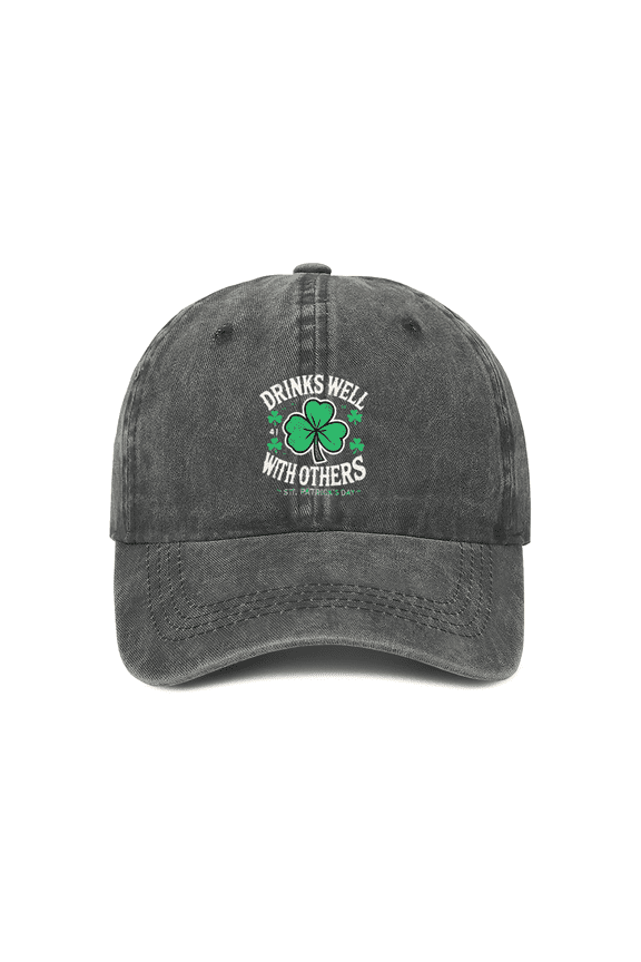 St. Patrick's Day Irish Shamrock Baseball Cap - 4 Leaf Clover Adjustable Hat for Men & Women