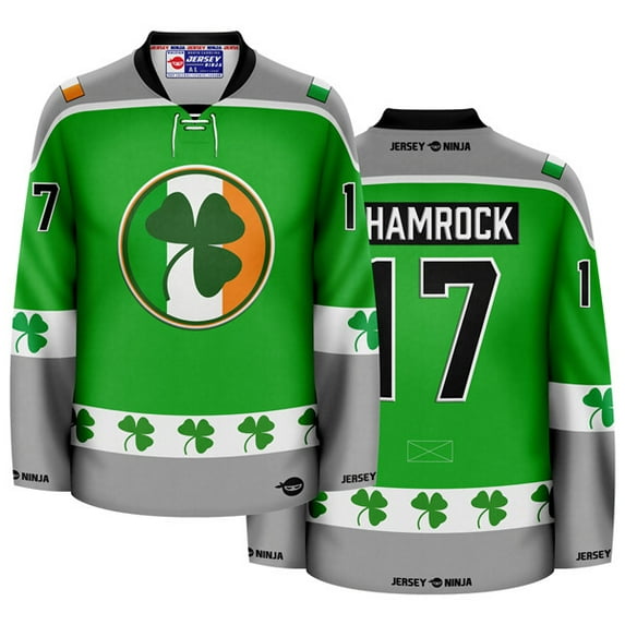 St Patrick's Day Irish Shamrock Green Holiday Hockey Jersey