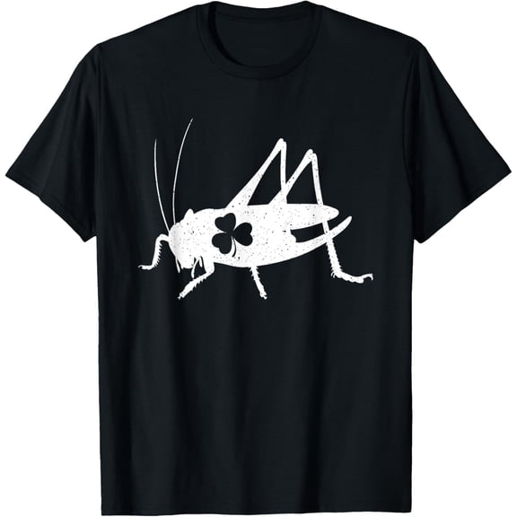St. Patrick's Day Irish Shamrock Lucky Day Grasshopper T-Shirt men and women can wear, black, white, gifts