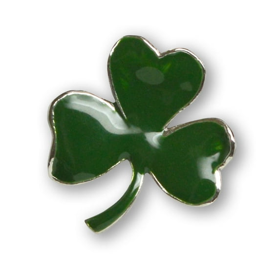 St Patrick's Day Irish Shamrock Pin Green Enamel on Pewter Three Leaf Clover Real Metal P-74