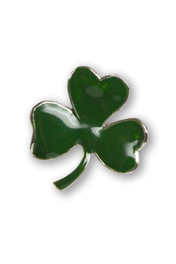 St Patrick's Day Irish Shamrock Pin Green Enamel on Pewter Three Leaf Clover Real Metal P-74