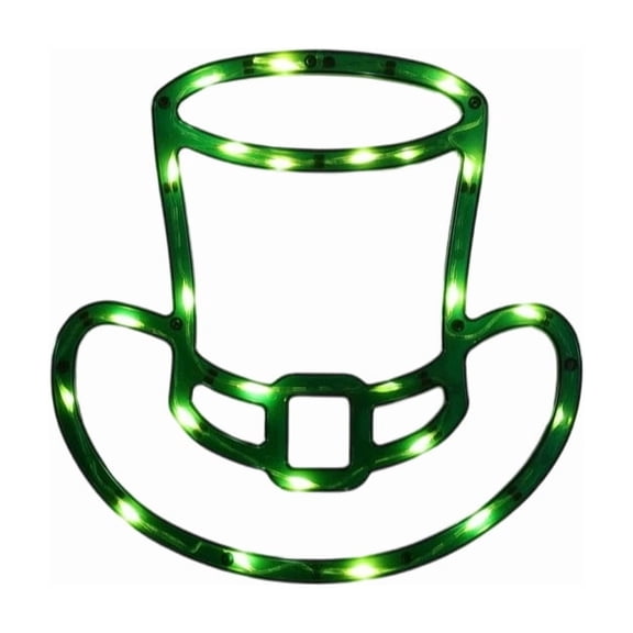 St.Patrick's Day Irish Shamrock Window Silhouette Decoration, Luminous LED Pendant Window Decoration