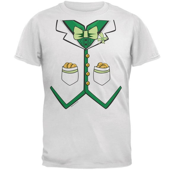 St. Patrick's Day Irish Tuxedo Mens Soft T Shirt White MD