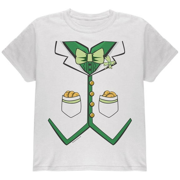 St. Patrick's Day Irish Tuxedo Youth T Shirt White YSM