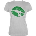 thumbnail image 1 of St Patrick's Day Kiss the Blarney Stone Juniors Soft T Shirt Heather LG, 1 of 1