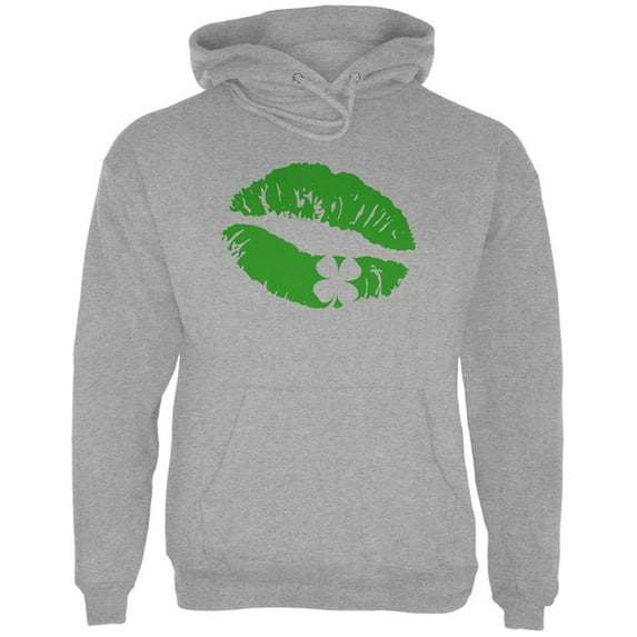 St Patrick's Day Kiss the Blarney Stone Mens Hoodie Storm Grey MD