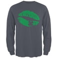thumbnail image 1 of St Patrick's Day Kiss the Blarney Stone Mens Long Sleeve T Shirt Charcoal X-LG, 1 of 1