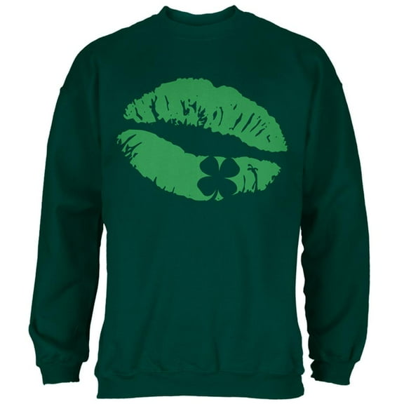 St Patrick's Day Kiss the Blarney Stone Mens Sweatshirt Forest Green SM