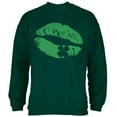 thumbnail image 1 of St Patrick's Day Kiss the Blarney Stone Mens Sweatshirt Forest Green X-LG, 1 of 1