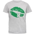thumbnail image 1 of St Patrick's Day Kiss the Blarney Stone Mens T Shirt Light Heather Grey 3X-LG, 1 of 1