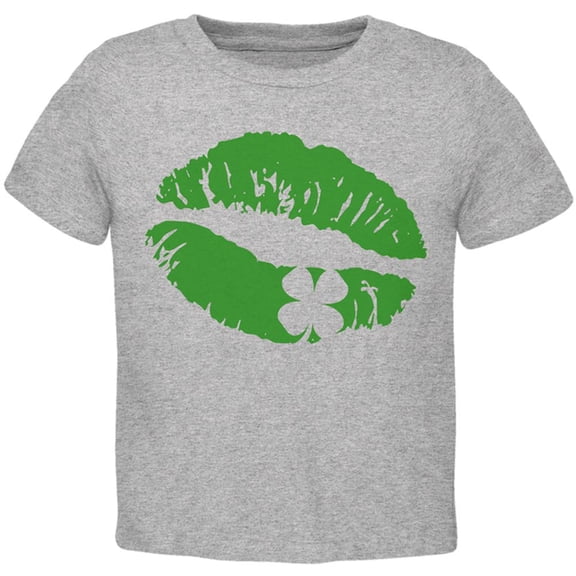 St Patrick's Day Kiss the Blarney Stone Toddler T Shirt Heather 4T