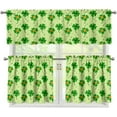 thumbnail image 1 of St. Patrick''s Day Kitchen Cafe Window Tier Curtains and Valance 3 Pieces Set Rod Pocket Window Valances Panel Privacy Short Drapes Treatment for Bedroom, Spring Decor, 1 of 4