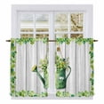 thumbnail image 1 of St. Patrick's Day Kitchen Curtains 45 Inch Length, Green Lucky Shamrock Watering Can Wood Gray Tiers Curtains for Bathroom Bedroom Cafe, Light Filtering Window Treatment Drapes 2 Panels 42"Wx45"L, 1 of 8