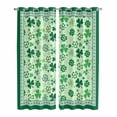 thumbnail image 1 of St. Patrick's Day Kitchen Curtains 96 Inch Length, Lucky Shamrock Clover Green Plant Grommet Top Bedroom Living Room Curtains, Light Filtering Cafe Curtain Drapes 2 Panels Set 104''x96'', 1 of 9