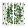 thumbnail image 1 of St Patrick's Day Kitchen Curtains Window Panels, Green Lucky Shamrock Wreath Spring Vintage Insulated Window Treatment Curtain, Grommet Curtains for Bedroom/Living Room/Bathroom, 2 Piece 42"Wx63"L, 1 of 8