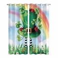 thumbnail image 1 of St. Patrick's Day Kitchen Curtains Window Panels, Green Shamrock Hat Ladybirds Daisy Rainbow Insulated Window Treatment Curtain, Grommet Curtains for Bedroom/Living Room/Bathroom, 2 Piece 42"Wx84"L, 1 of 8