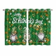 thumbnail image 1 of St Patrick's Day Kitchen Curtains Window Panels, Lucky Gnomes Shamrock Balloon Green Plaid Insulated Window Treatment Curtain, Grommet Curtains for Bedroom/Living Room/Bathroom, 2 Piece 52"Wx72"L, 1 of 8