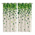 thumbnail image 1 of St. Patrick's Day Kitchen Curtains Window Panels, Spring Lucky Shamrocks Leaves Retro Country Insulated Window Treatment Curtain, Grommet Curtains for Bedroom/Living Room/Bathroom, 2 Piece 52"Wx84"L, 1 of 8