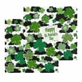 thumbnail image 1 of St. Patrick's Day Kitchen Dish Towels for Drying Dishes Set of 2, Green Shamrock Leaves Black Cloud Spring Waffle Weave Microfiber Hand Tea Bathroom Towels Quick Dry & Absorbent Towel 12x12, 1 of 7