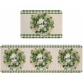 thumbnail image 1 of St. Patrick''s Day Kitchen Rugs and Mats Set of 2, Non-Slip Kitchen Sink Mat, Green Plaid Lucky Wreath Rustic Doormat Bathroom Rugs Runner for Bedroom/Living Room 17.7"x30"+17.7"x47.2", 1 of 1