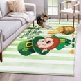 thumbnail image 1 of St. Patrick's Day Kitchen Runner Rug 2.7x5 Washable Runners for Hallway Non Slip Green Gnomes Gold Coin Beer Shamrock Stripes Large Area Rug Indoor Floor Carpet for Bathroom Laundry Entryway Bedroom, 1 of 8