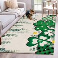 thumbnail image 1 of St. Patrick's Day Kitchen Runner Rug 2.7x5 Washable Runners for Hallway Non Slip Green Shamrocks Leaf Polka Dots Beige Large Area Rug Indoor Floor Carpet for Bathroom Laundry Entryway Bedroom, 1 of 8