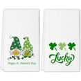 thumbnail image 1 of St. Patrick''s Day Kitchen Towel 18"x26" Green Clover Gnome Luck Shamrock Dish Towels Spring Home Kitchen Decor Hand Towels Set of 2, 1 of 6