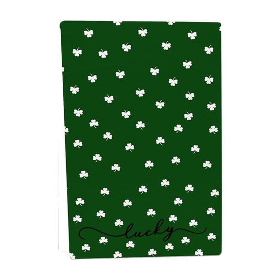 St. Patrick's Day Kitchen Towel, 18x26 inch Green Lucky Clovers Design for Home Decor, Absorbent Dry Cloth
