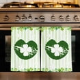thumbnail image 1 of St. Patrick's Day Kitchen Towels Set of 1, Lucky Shamrock Leaves Lips Green Stripes Absorbent Dish Towels for Kitchen, Microfiber Hand Towel, Quick Drying Tea Towel for Cleaning Decorative Dishcloths, 1 of 7