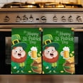 thumbnail image 1 of St. Patrick's Day Kitchen Towels Set of 4, Lucky Shamrock Gnomes Beer Coin Wood Green Absorbent Dish Towels for Kitchen, Microfiber Hand Towel, Quick Drying Tea Towel for Cleaning Dishcloths, 1 of 7