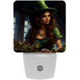 thumbnail image 1 of St. Patrick's Day LED Square Night Lights - Bright and Compact Bedroom or Bathroom Lighting Solution with Auto on/Off Sensor - Set of 2 Square Shaped Nightlights, 1 of 6