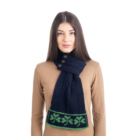 St Patrick's Day Ladies Loop Aran Wool Scarf