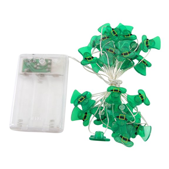 St. Patrick's Day Leprechaun Hat LED String Lights, 78" Battery Operated Green Irish Hat Fairy Lights for Home, Window, Tree & Irish Festival Holiday Decoration