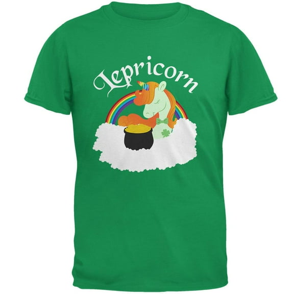 St. Patrick's Day Lepricorn Leprechaun Lucky Pot Of Gold Mens T Shirt Irish Green 3X-LG
