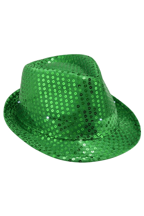 St Patrick's Day Light Up Green Sequin Fedora