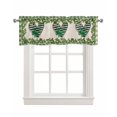 thumbnail image 1 of St. Patrick's Day Linen Curtain Valance for Bedroom/Bathroom/Kitchen/Office/Living/Dining Room Windows,Stripes Plant Love Buffalo Plaid Green Pocket Topper Drapes Decorative Cafe Drapery Panel 42x18, 1 of 6