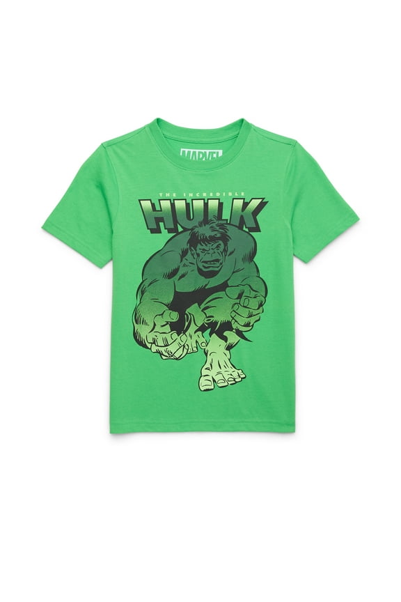 St. Patrick’s Day Little Boys and Big Boys Incredible Hulk Graphic Tee, Sizes 4-18
